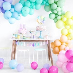 Ballonger pastell 30 cm, fargemiks – 10 stk