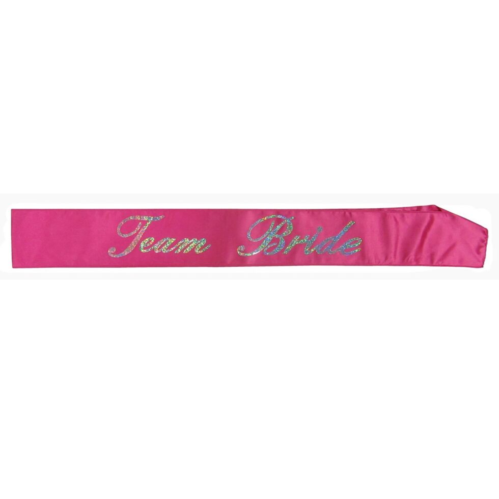 Festbånd sateng, team bride - rosa