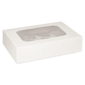 Cupcakeboks til 12 stk - hvit