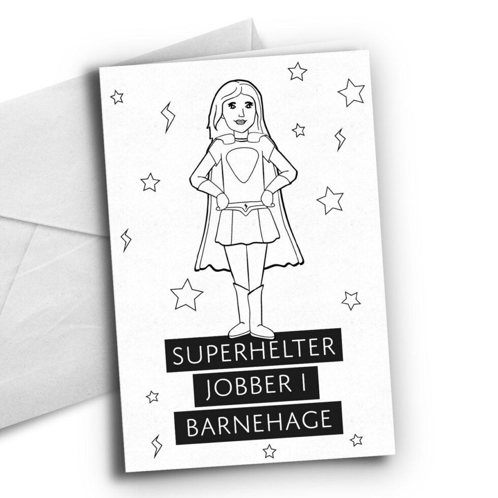 Kort, Superhelter jobber i barnehage - Dame