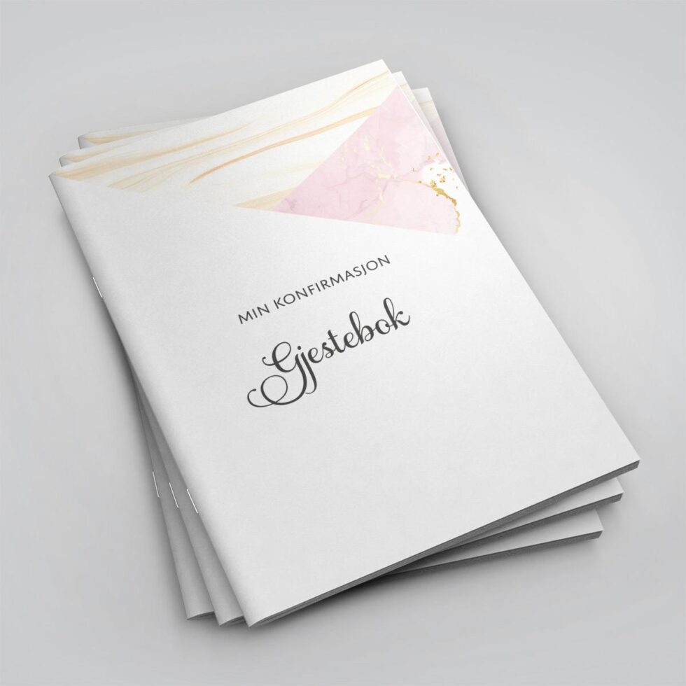 Gjestebok - Min konfirmasjon, rosa og hvit