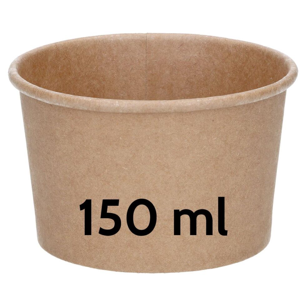 Isbeger papp, brun 150 ml - 50 stk