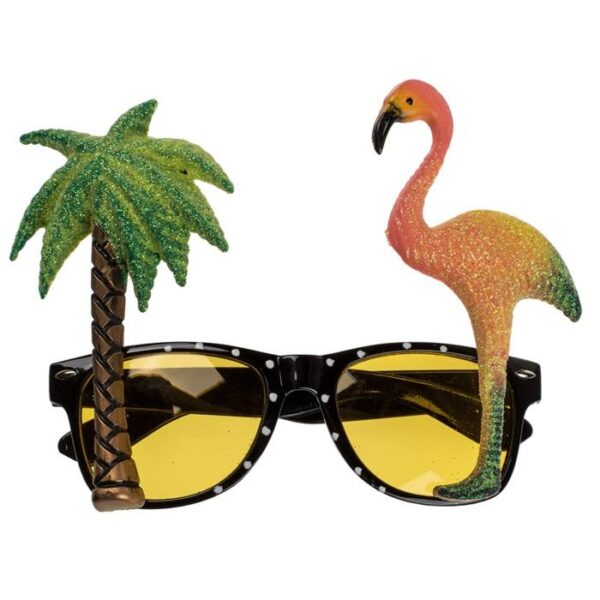 Brille - flamingo og palme