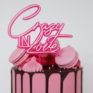 Kakepynt 2 lag, rosa - Crazy in love