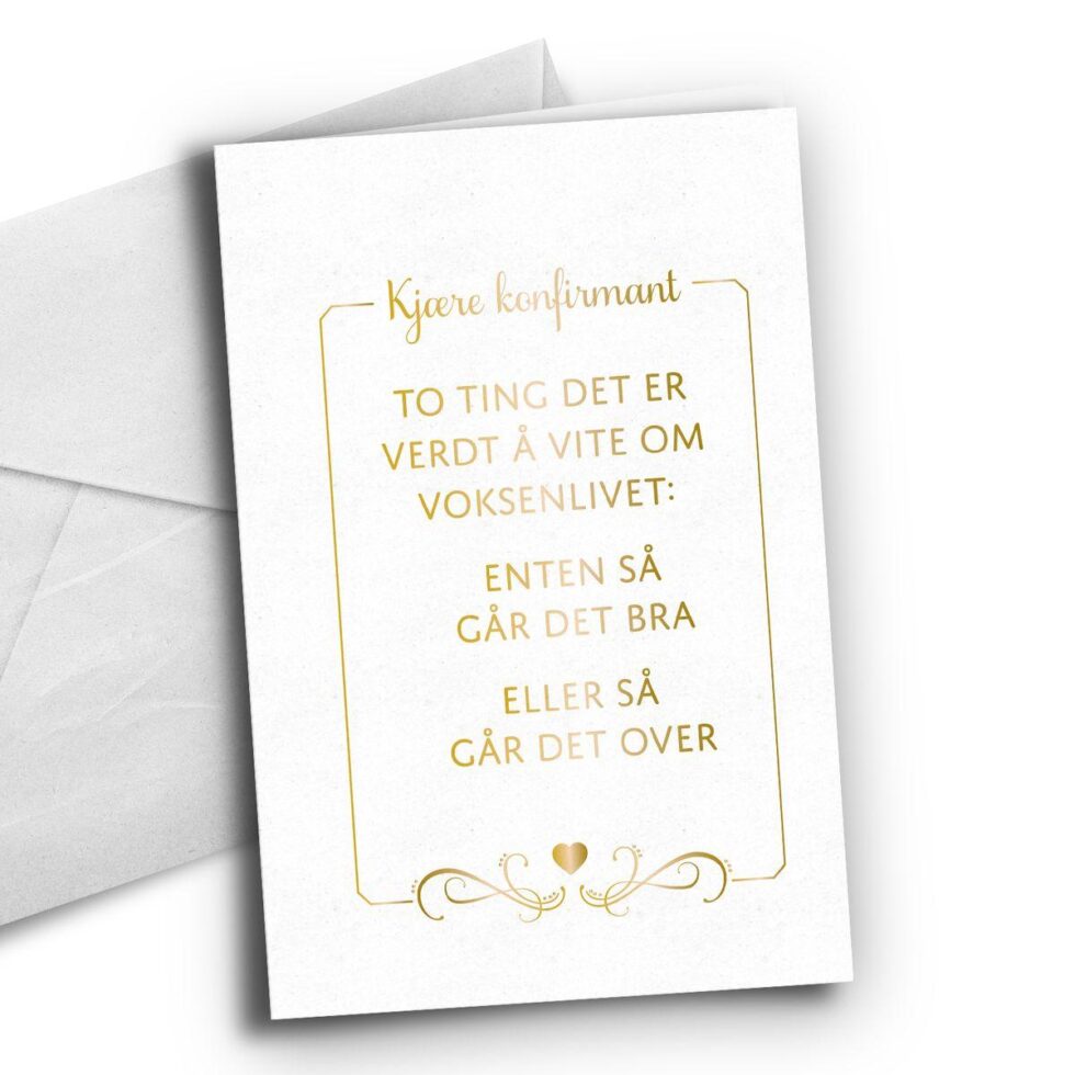 Kort, konfirmant - To ting verdt å vite
