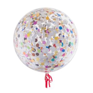 Orb ballong, gjennomsiktig med fargemiks - 46 cm