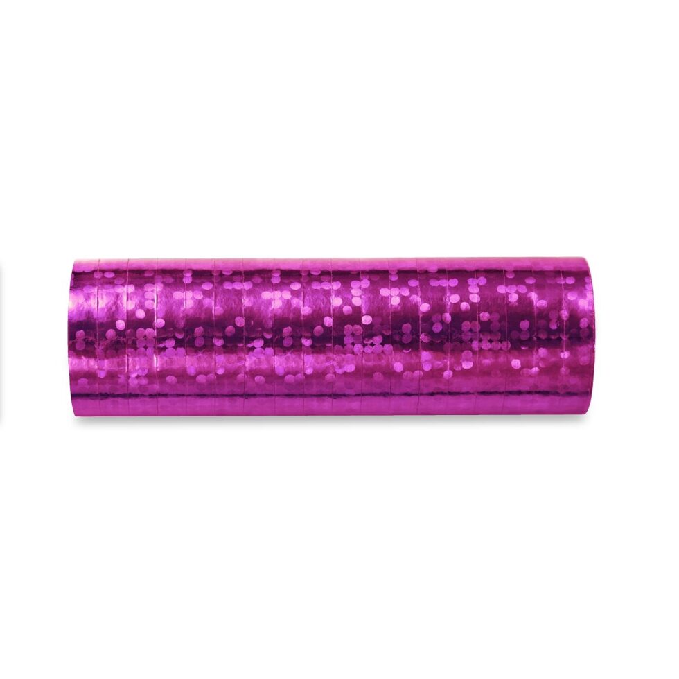 Serpentiner holografisk - mørk rosa