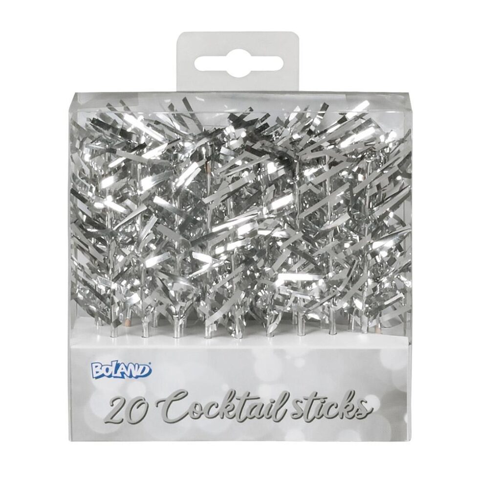 Cocktailpinner sølv – 20 stk
