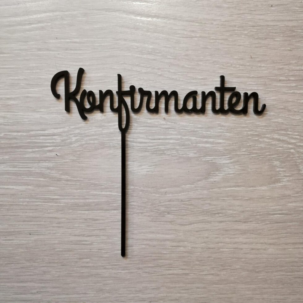 Kakepynt, svart - Konfirmanten