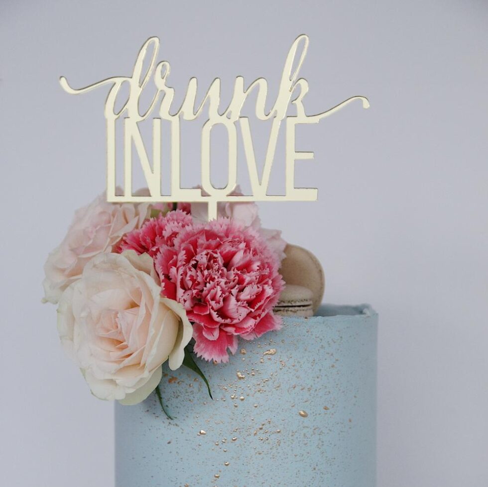Kakepynt, speil gull - Drunk in love