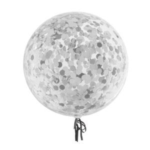 Orb ballong, gjennomsiktig med sølv - 46 cm