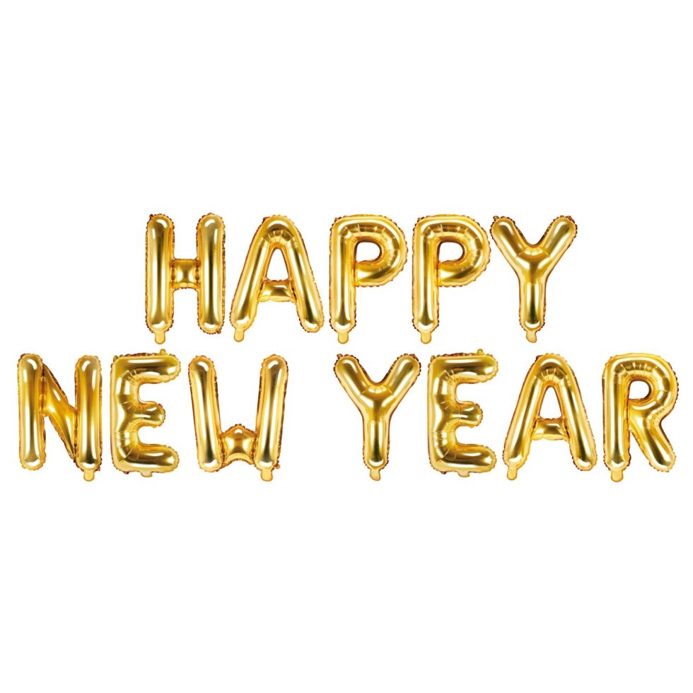 Ballongbanner, happy new year - gull