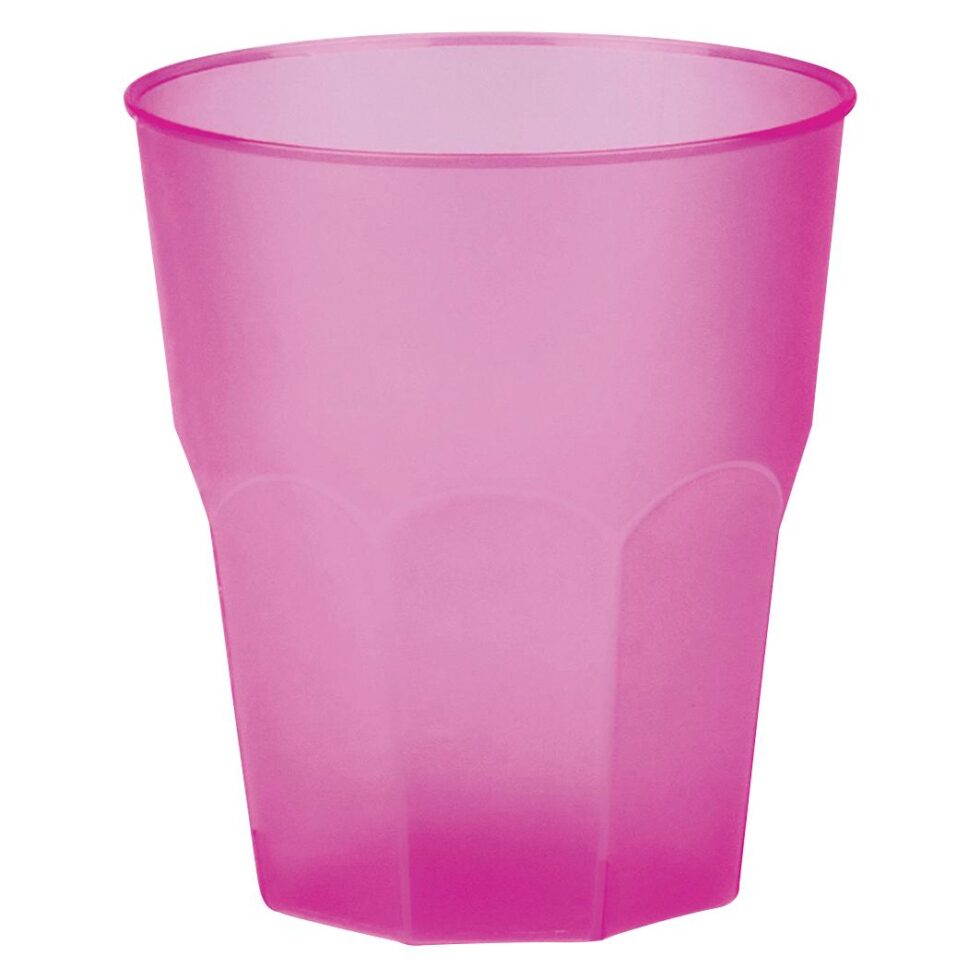 Gjenbruksbeger 20 stk, hardplast – Rosa