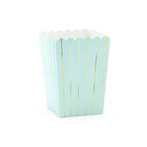 Snacksbokser lys blå med striper – 6 stk