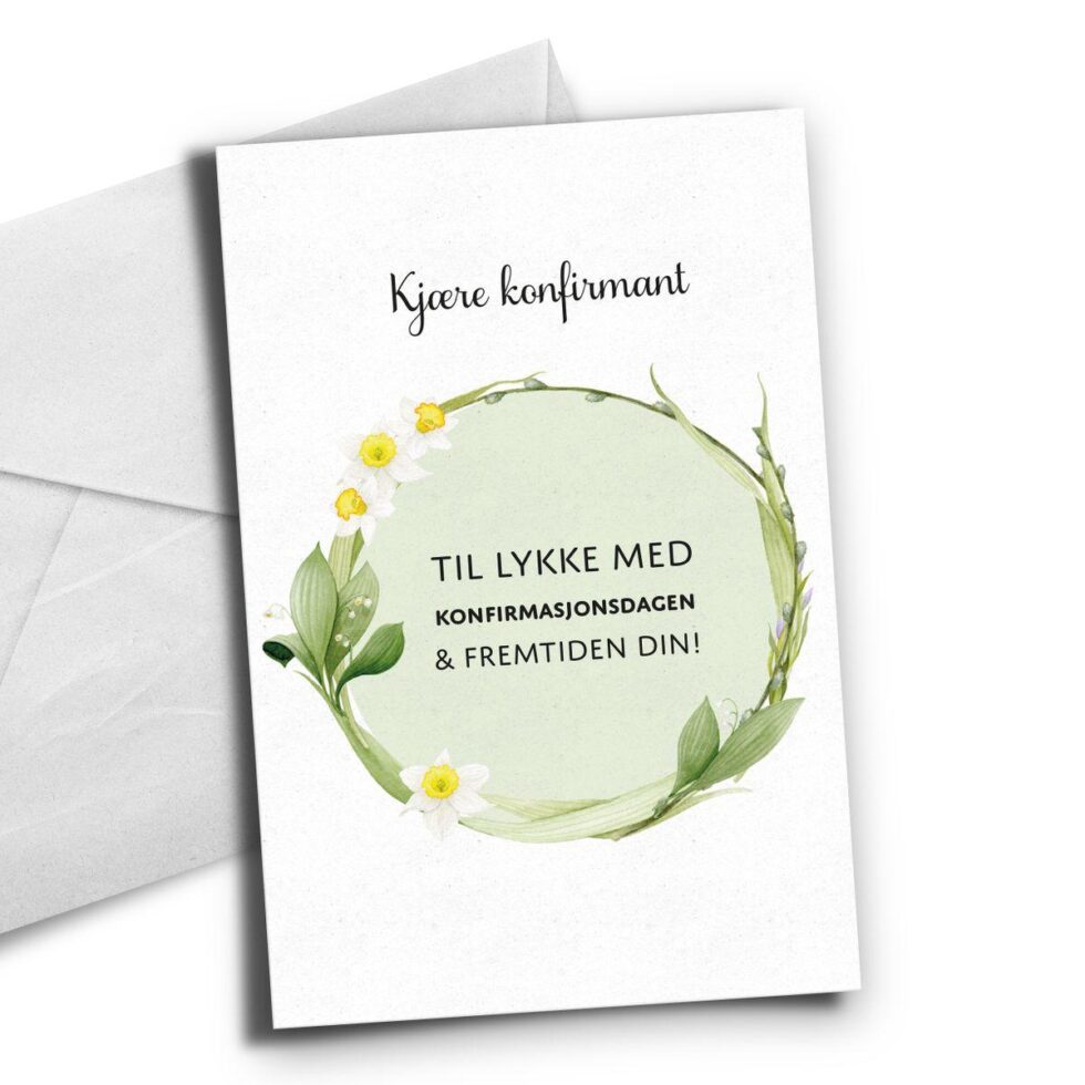 Kort, konfirmant - Til lykke med konfirmasjonsdagen