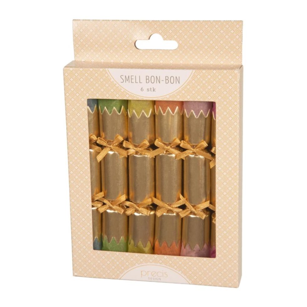 Smell bon-bon, flerfarget og gull - 6 stk