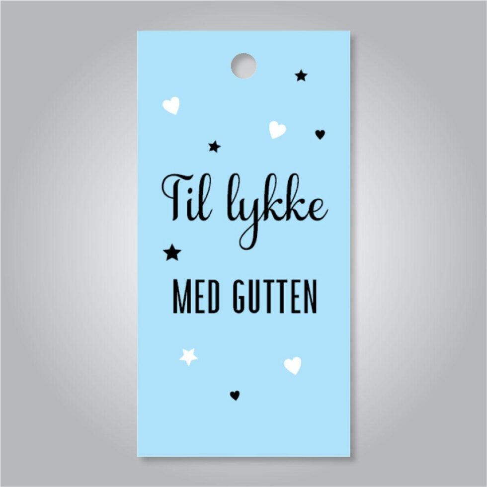 Tag til gave - Til lykke med gutten