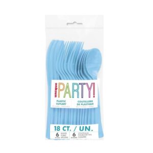 Plastbestikk lys blå - 18 deler