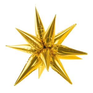 Folieballong, 3D stjerne 70 cm - gull