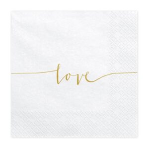 Servietter love, gullskrift – 20 stk