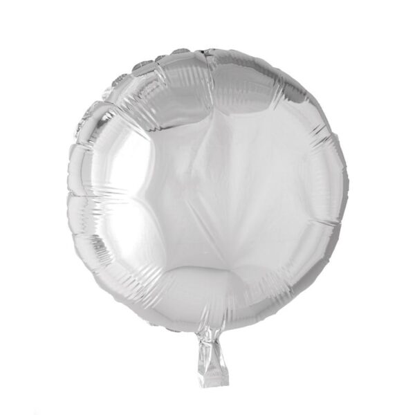 Folieballong, rund 46 cm - sølv