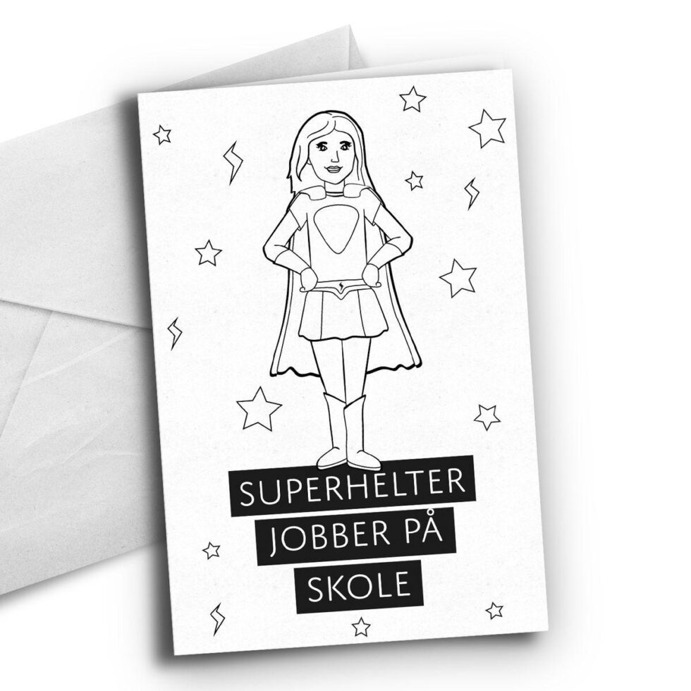 Kort, Superhelter jobber på skole - Dame