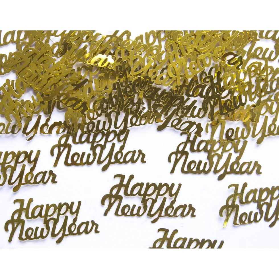 Konfetti, gull - Happy New Year