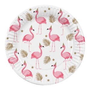 Papptallerkener, flamingo – 10 stk