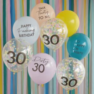 Ballongbukett, 30 års bursdag - 8 stk