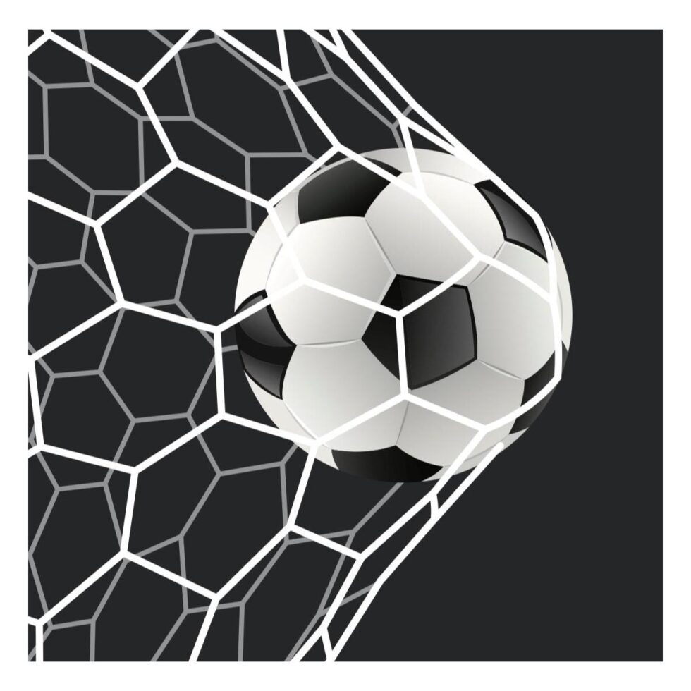 Servietter, fotball i mål svart – 20 stk