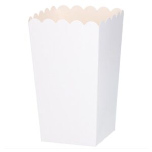 Popcornbeger retro, hvit – 20 stk