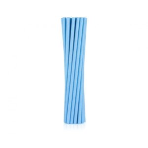 Papirsugerør, lys blå 6 mm - 12 stk