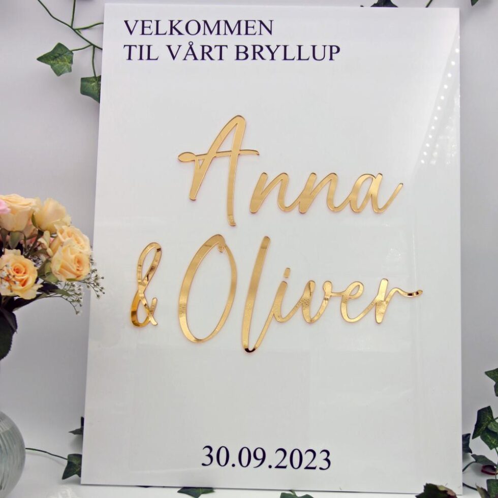 Velkomstskilt, akryl - egen tekst