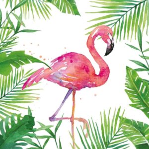 Servietter lunsj, tropisk flamingo – 20 stk