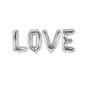 Ballongbanner LOVE - sølv