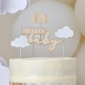 Kakepynt treverk, Hello baby  - 4 deler