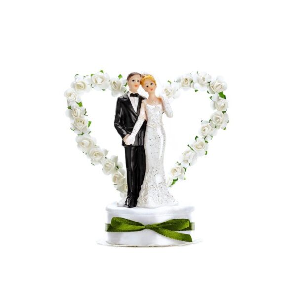 Kakefigur - brudepar med blomsterhjerte