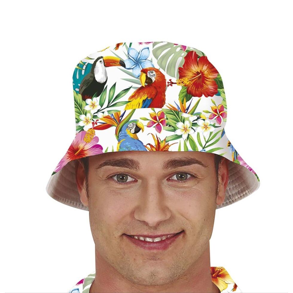 Bøttehatt med blomster