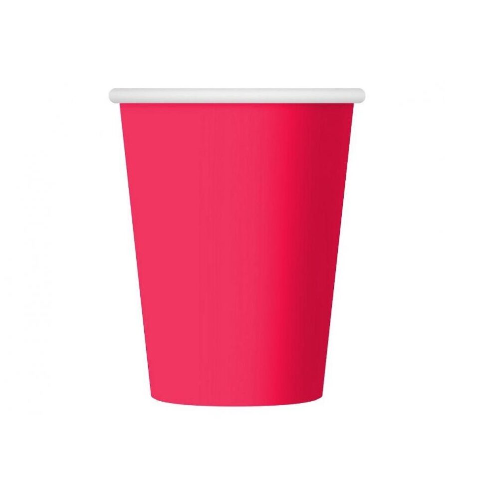 Pappkopper, mørk rosa - 6 stk