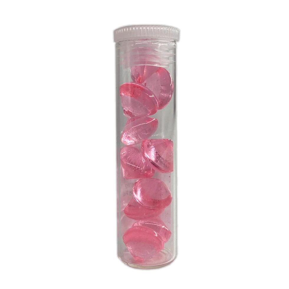 Spiselige diamanter, lys rosa 13mm - 10 stk