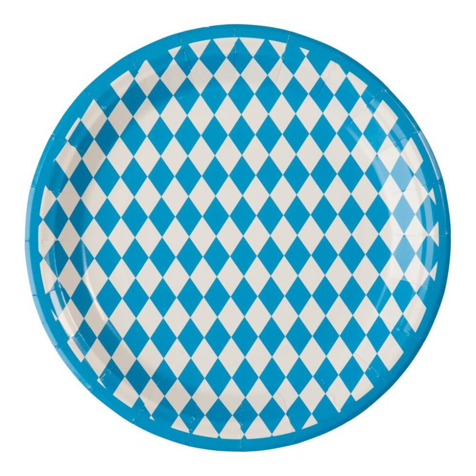 Papptallerkener oktoberfest smårutete – 6 stk