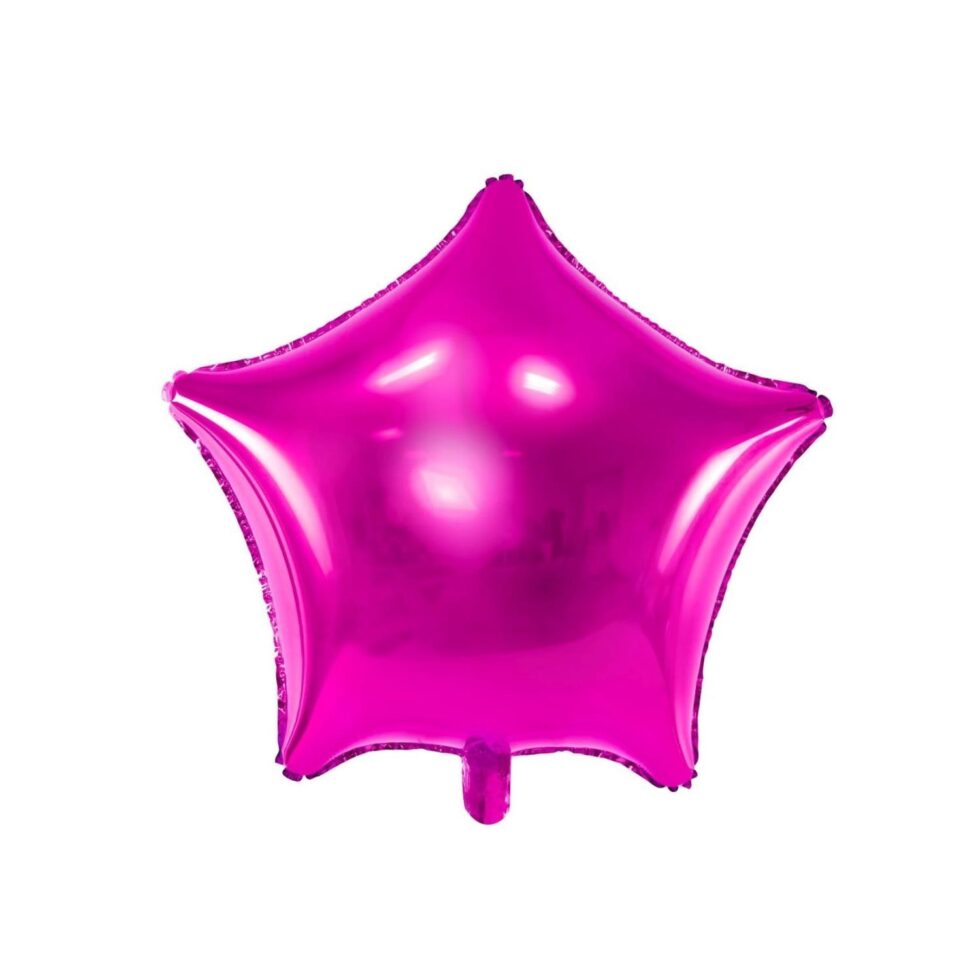 Folieballong, stjerne - mørk rosa