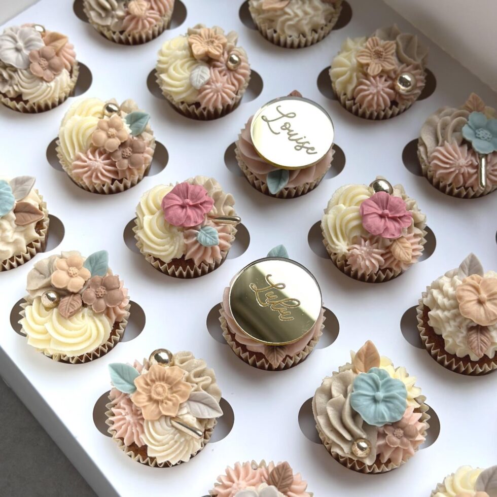 Cupcake disk mini, speil gull - egen tekst