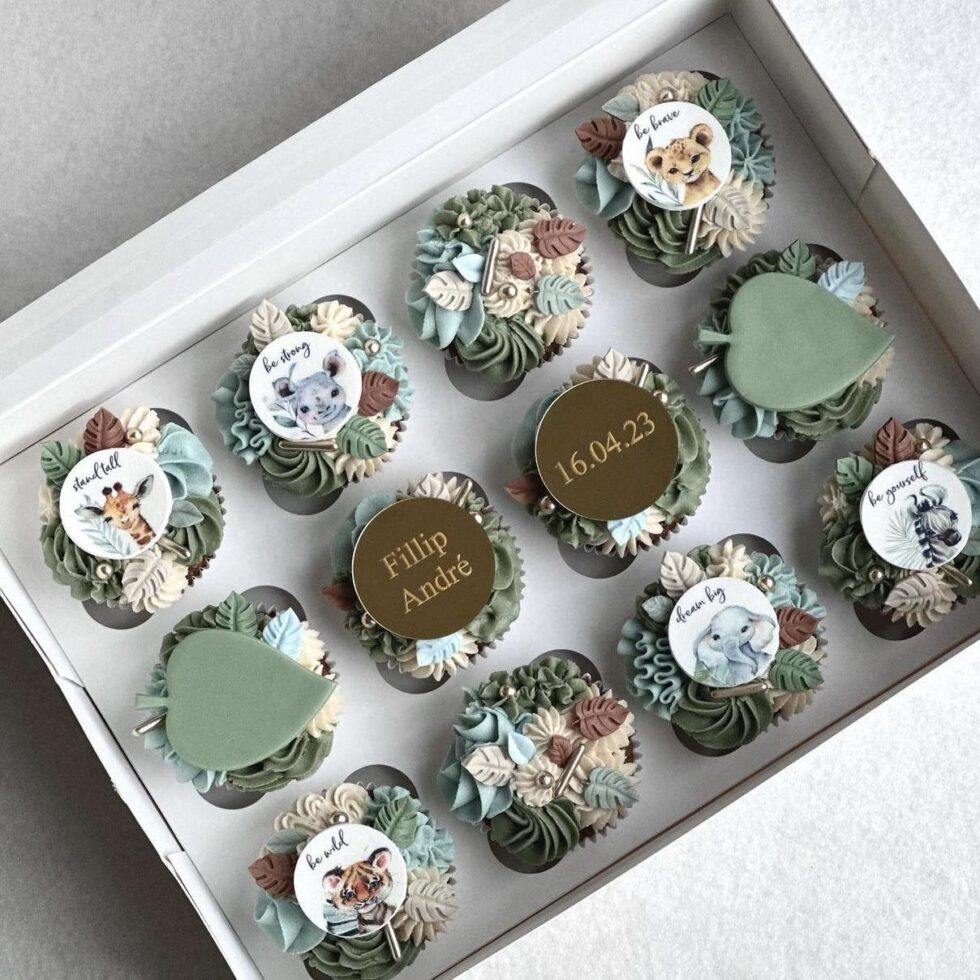 Cupcake disk, speil gull - egen tekst