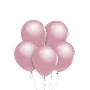 Ballonger metallic, lys rosa - 10 stk