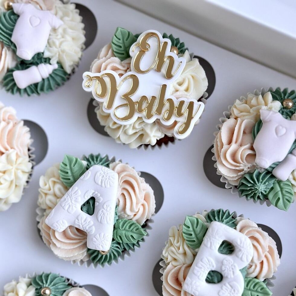 Cupcakepynt dobbelt lag - egen tekst