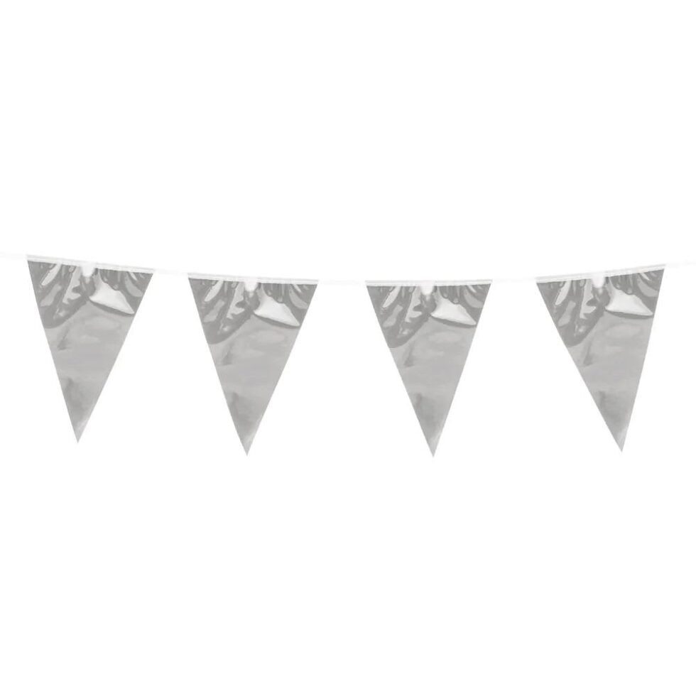 Flaggbanner, metallic sølv - 10 meter
