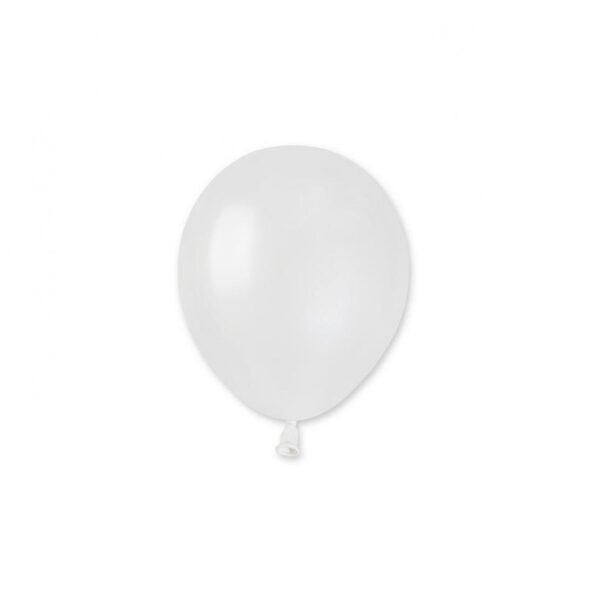 Ballonger 12 cm, metallic hvit - 10 stk