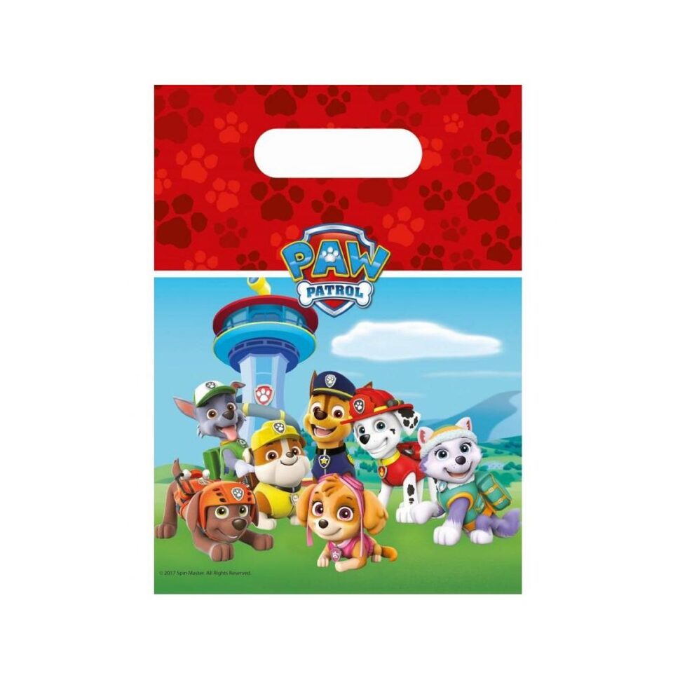 Godteposer plast, Paw patrol - 6 stk