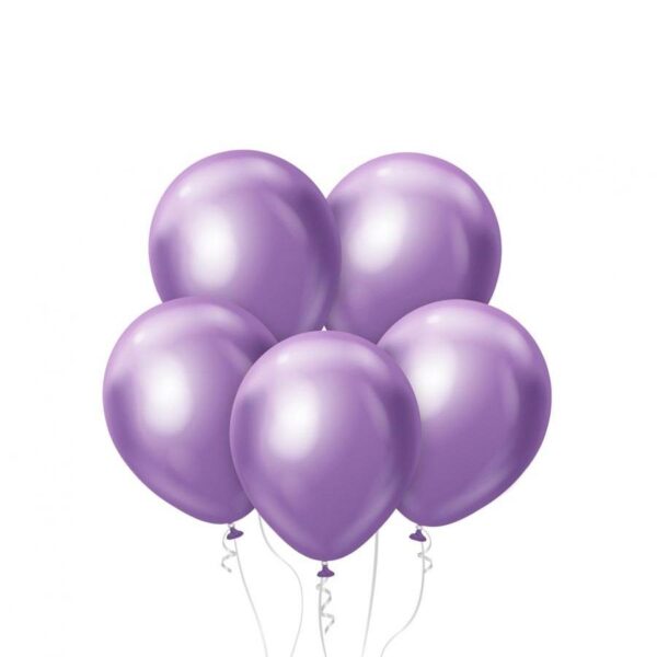 Ballonger 12 cm, chrome lilla - 10 stk